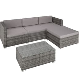 tectake Rattan havesofa Firenze 67 x 75 x 64.5 cm Grå