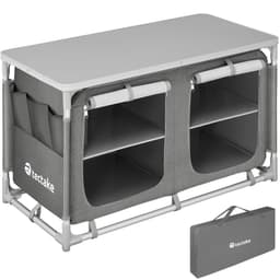 tectake Campingskab Komfort med 4 rum 97 x 47.5 x 56.5 cm Grå