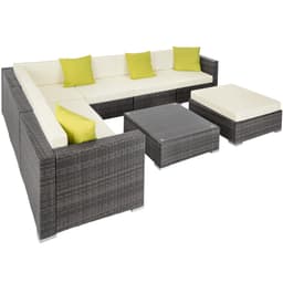 tectake Loungeset Marbella i konstrotting 75 x 75 x 38 cm Grå
