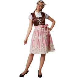 tectake Damdräkt mini-dirndl Kaufbeuren S, brun/rosa