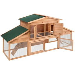 tectake XXL Kaninbur Johannes 226x77x95,5cm 226 x 77 x 95.5 cm Brun