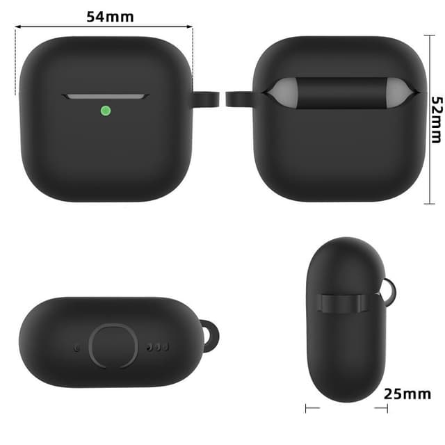 Hörlursfodral kompatibelt med AirPods Black AirPods 4 Flat