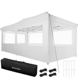 tectake Easy up pavillon Viola 3x6 m med 4 sidestykker 600 x 300 x 280 cm Hvid