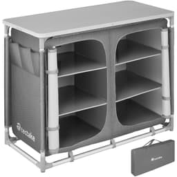 tectake Campingskab Deluxe med 6 rum 97 x 47.5 x 78 cm Grå