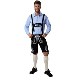 tectake Lederhosen Frankenwald oktoberfestbyxor herr S, svart