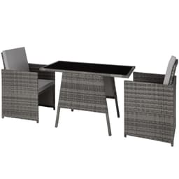 tectake Polyrattan havemøbelsæt Lausanne 52.5 x 56 x 88 cm Grå