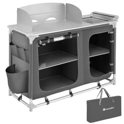 tectake Udendørs køkken Luksus med 4 rum 116 x 52 x 107 cm Grå