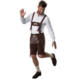 tectake Lederhosen Vogelsang oktoberfestbyxor herr XXL, brun