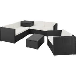 tectake Loungeset Pisa i konstrotting 67 x 75 x 64.5 cm Svart