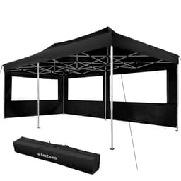 tectake Easy up pavillon Viola 3x6 m med 2 sidestykker 600 x 300 x 280 cm Sort
