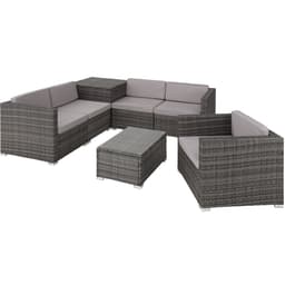 tectake Polyrattan Loungesæt Pisa 67 x 75 x 64.5 cm Grå