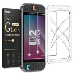 Switch2 karkaistu lasinen näytönsuoja asennuskehyksellä [2-pakkaus] - HD-naarmuuntumista estävä kalvo
