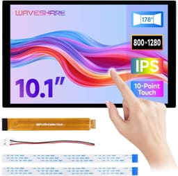 Waveshare 10,1"" DSI Touchskärm, 800 x 1280, IPS-panel, Optical Bonding härdat glas, för Raspberry Pi/RK3576/RK3506/ESP32-P4