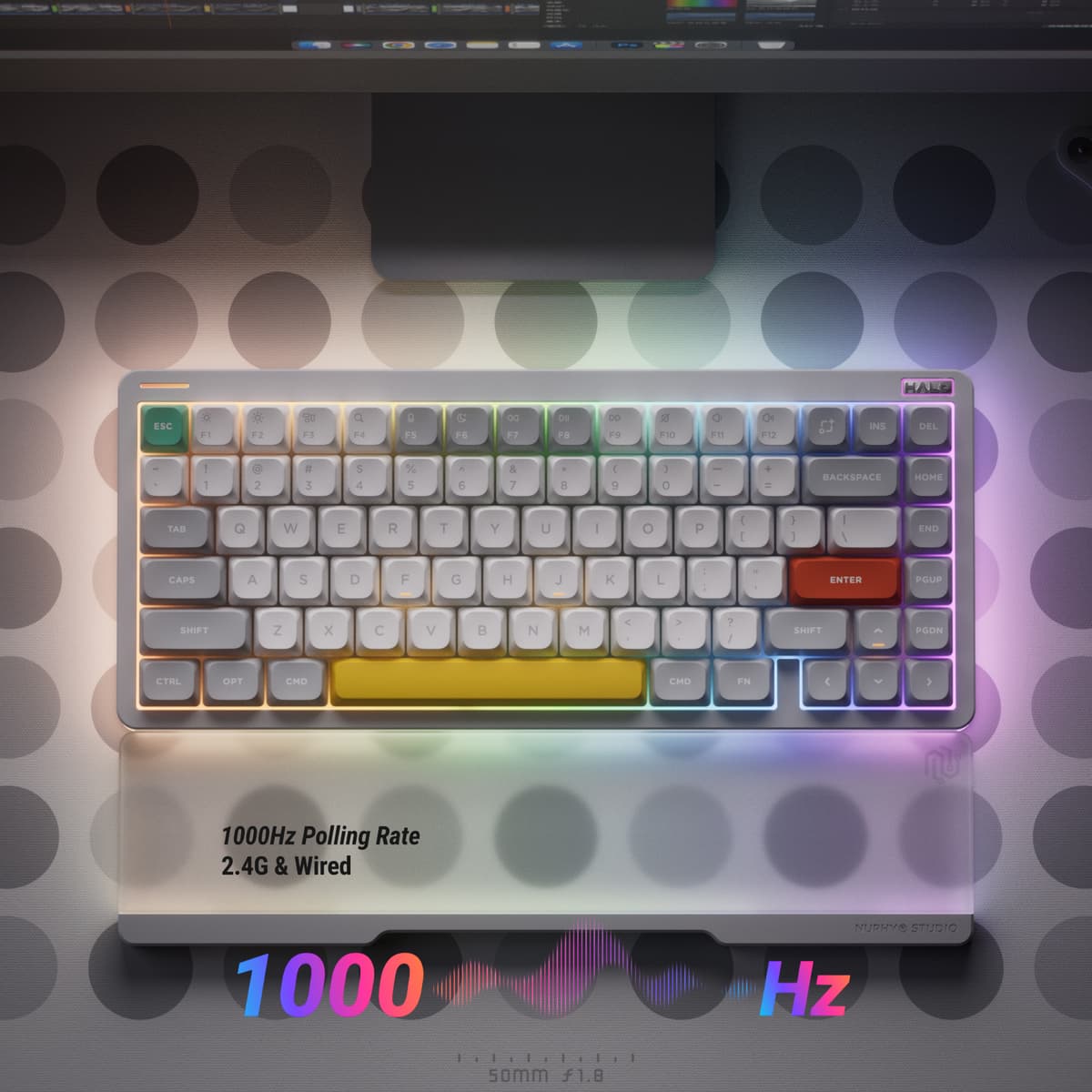 NuPhy Halo75 V2 Raspberry trådlöst gamingkeyboard (Ionic White ...