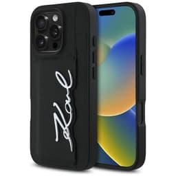 Karl Lagerfeld Mobilskal till iPhone 16 Pro Max Korthållare Signature Svart