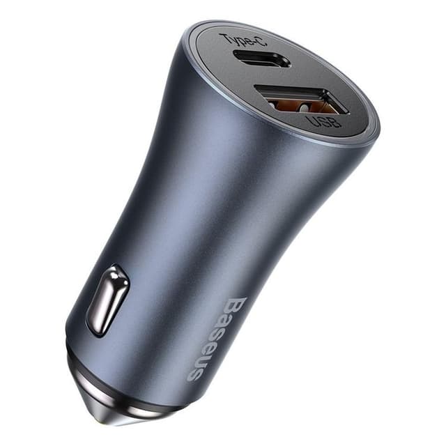 Baseus Golden Billaddare USB Till USB-C 40 W Lightning Kabel - Grå