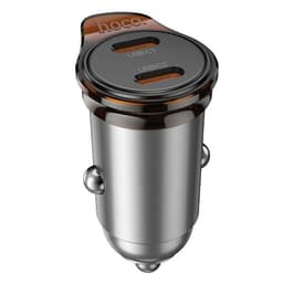 HOCO Billaddare 2x USB-C 45W PD QC 3.0 NZ16B - Metal Grå