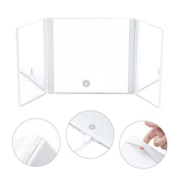 Hvit Tri-Fold Bil Solskjerm Sminkespeil - Uten Lys