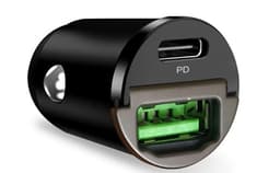 Puro Billaddare USB-C Till USB-A 30W Mini - Svart