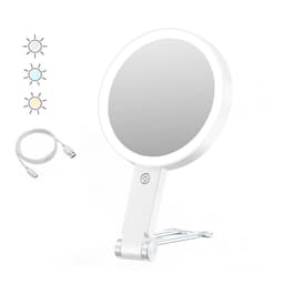 LED-meikkipeili karhujalustalla – 10x suurennus, ladattava Valkoinen
