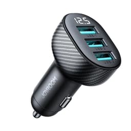 Joyroom Billaddare 3.4A 3x USB-A med Display - Svart