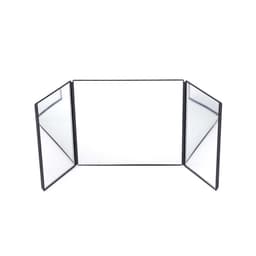 Svart Tri-Fold Bilsolskydd Sminkspegel - För Perfekt Justering På Resa