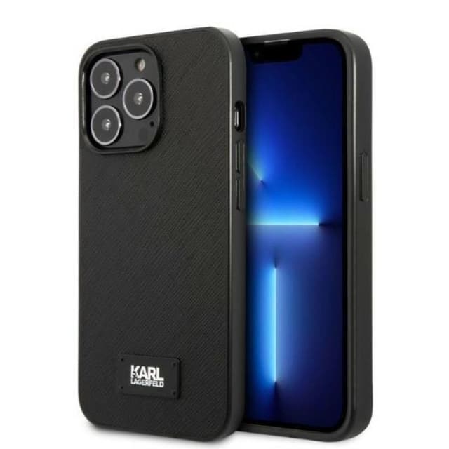 Karl Lagerfeld iPhone 13 Pro Max Etui Saffiano Plaque - Sort