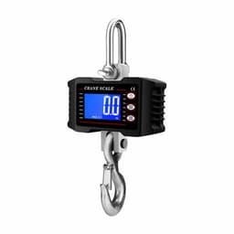 2000 kg digital krankvekt - kraftig hengende vekt med LCD-skjerm, batteridrevet Sort