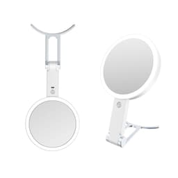 LED Sminkespeil med C-formet stativ - 10x Forstørrelse Hvit