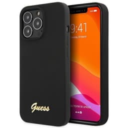 Guess Mobilskal till iPhone 13 Pro Max Script Gold Logo - Svart