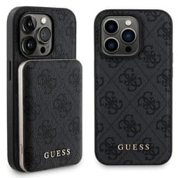 Guess Mobilskal till iPhone 15 Pro Max Med Powerbank 5000mAh Magsafe Metal Logo