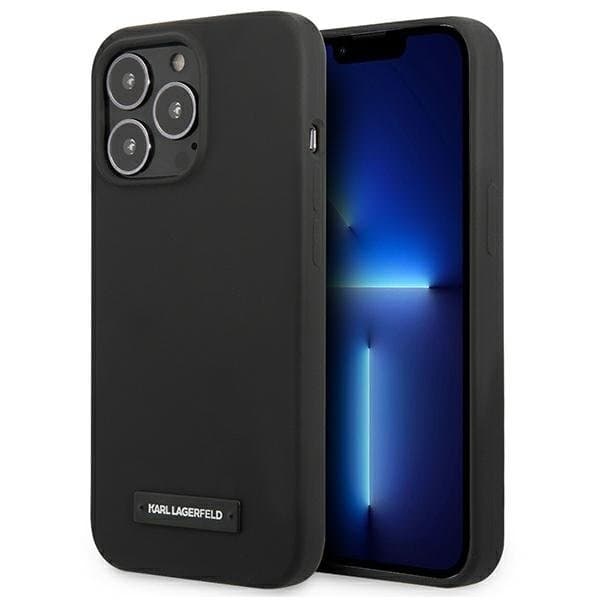 Karl Lagerfeld iPhone 13 Pro Max Etui Silikone Plak - Sort