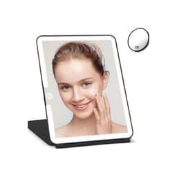 Suuri LED-meikkipeili 10x Suurennuksella - Kannettava Tasainen Meikkipeili Musta