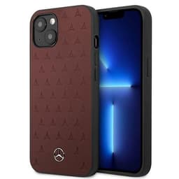 Mercedes Læder Stars mønsteretui til iPhone 13 Mini - Rød
