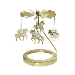 Pyörivä teekynttilänpidike karuselli 5,5 cm pohjalla - Kultainen metallinen pyörivä kynttilänjalka