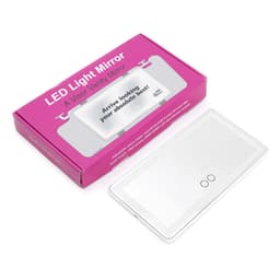 Valkoinen LED-auton peili - USB Type-C -virtalähteellä varustettu aurinkolipan meikkipeili