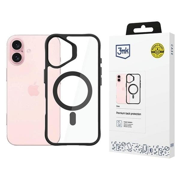 3MK iPhone 16 Mobilskal MagSafe Satin Armor - Svart