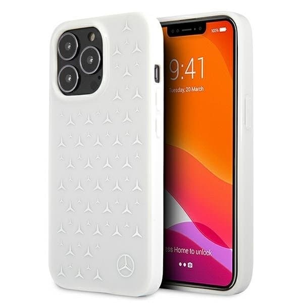 Mercedes Silver Stars mønsteretui til iPhone 13/13 Pro - hvid