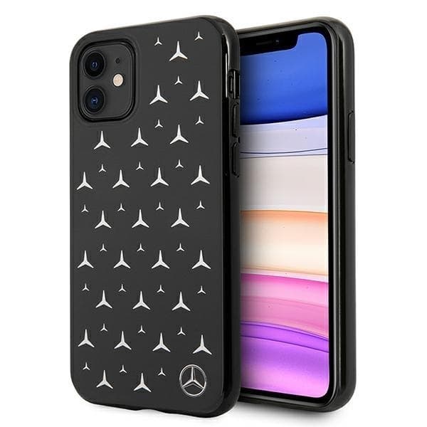 Mercedes Silver Stars Mønsteretui til iPhone 11 - Sort