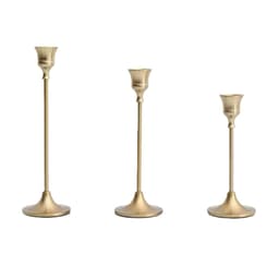 Kultainen rauta kartiokynttilänjalka, 3 kpl - Tyylikäs pöydän keskipiste häihin, juhliin, kodin sisustukseen