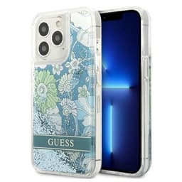 Guess iPhone 13 Pro Max Skal Flower Liquid Glitter - Grön