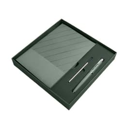 A5 PU-læder notesbog - 360 sider, tykt papir, med pen og refill Grøn