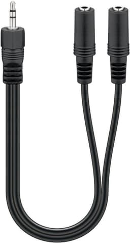 3,5mm ljud Y-kabel adapter, 1x manlig till 2x kvinnlig stereo