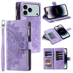 Lommeboketui kompatibelt med iPhone 17 Pro Max deksel etui mandala blomstermønster