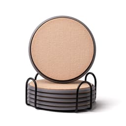 6 pyöreän silikoni-huopaliinan setti pidikkeellä - Lämmönkestävä ja liukumaton Harmaa