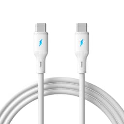 66 W USB-C - USB-C -latauskaapeli - silikoni, 100 cm Valkoinen