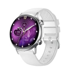 Hopeinen älykello harmaalla silikonirannekkeella - Bluetooth, NFC ja terveyden seuranta