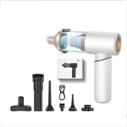 Johdoton kädessä pidettävä imuri harjattomalla moottorilla - 16000Pa suuri teho, kannettava auto- ja kotikäyttöön Valkoinen