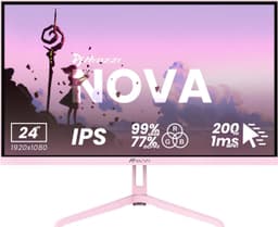 Arozzi Nova 24" FHD/IPS/200Hz/1ms gamingskjerm (rosa)