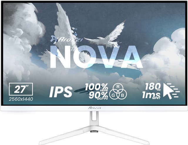 Arozzi Nova QHD | IPS | 180 Hz | 27" gamingskärm (vit)